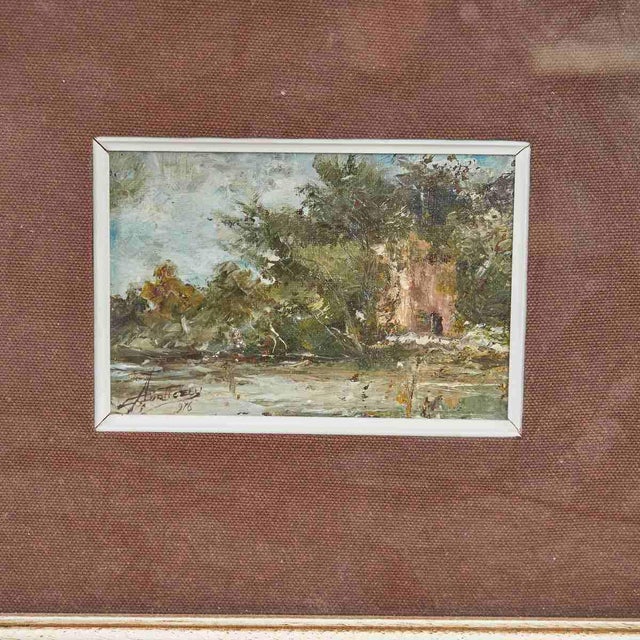 Modern Athos Corticelli, Landscape, 1970s, Painting For Sale - Image 3 of 5