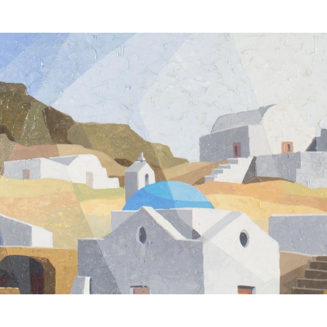 Oil on Board Painting of Greece by Manos Sofianos For Sale - Image 4 of 9