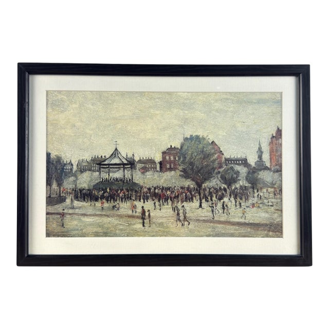 Vintage English l.s. Lowry Print, 'Bandstand, Peel Park' For Sale