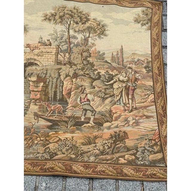 Vintage French Aubusson Style Jacquard Tapestry, 1970s For Sale - Image 12 of 18