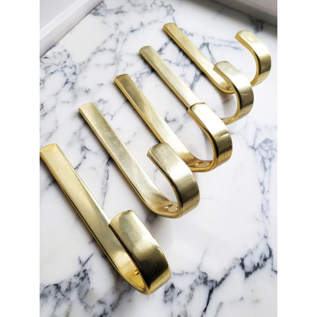 Gorgeous set of 6 hooks in typically modernist Austrian fashion from the 1950s - similar to Carl Auböck, Werkstätte...