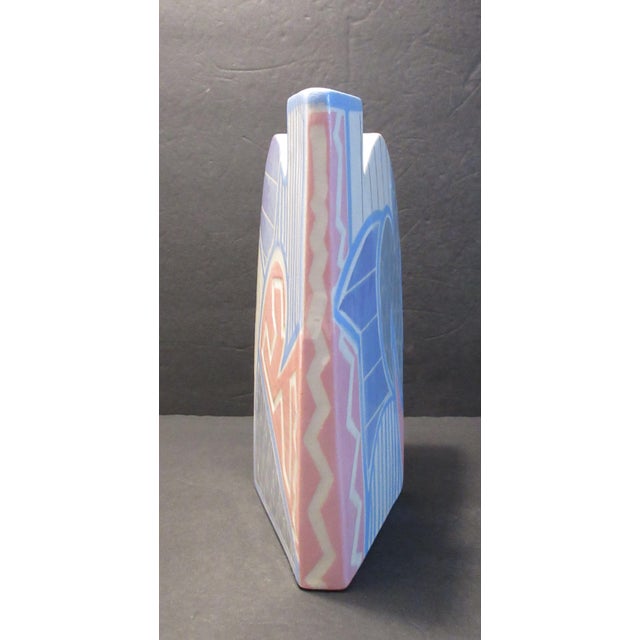 Dove Gray Vintage Eric & Chuy Boos Signed 1987 Handmade Sculptural Studio Pottery Vase For Sale - Image 8 of 12