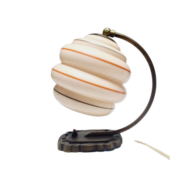 Art Deco Bedside Lamp, Belgium, 1950s, in Good conditions. Designed 1950 to 1959 European Plug (up to 250V).The wiring of...