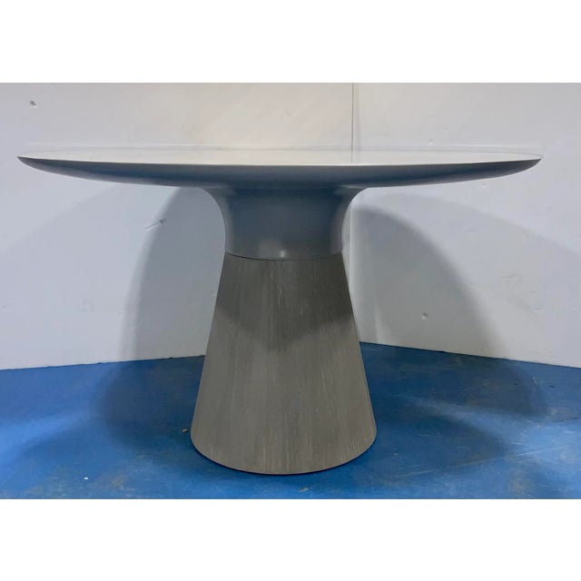 Baker Furniture Company Barbara Barry for Baker Modern Gray Round Dining Table For Sale - Image 4 of 4