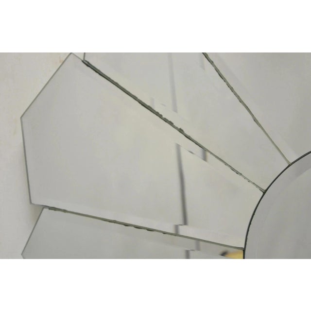Late 20th Century Vintage Hollywood Regency Beveled Glass Sunburst Flower Petal Wall Mirror For Sale - Image 5 of 7