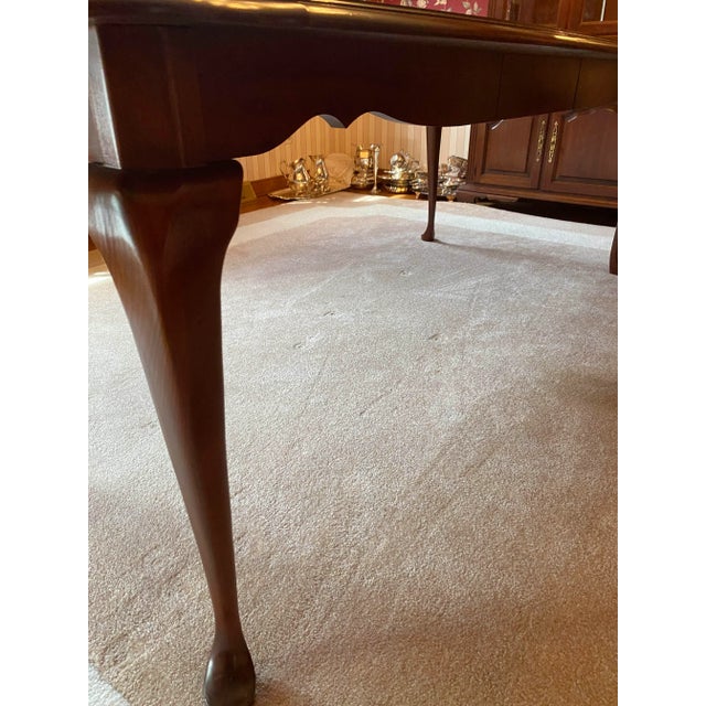 Late 20th Century Late 20th Century Colonial Style Dining Table With Dark Stain For Sale - Image 5 of 10