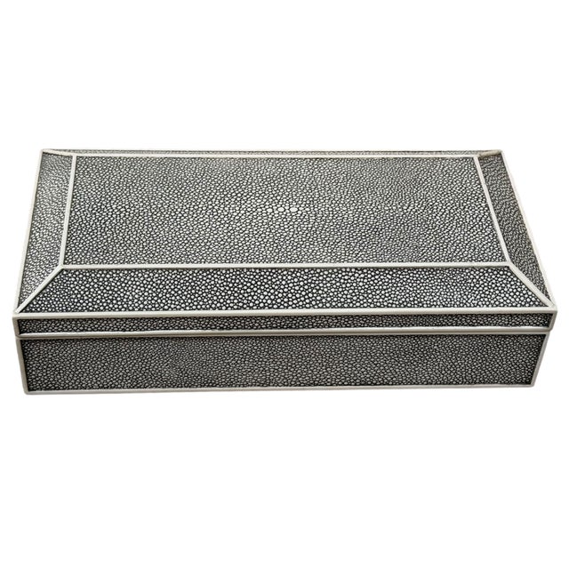 Modern Shagreen Clad Jewelry Box For Sale In Los Angeles - Image 6 of 7