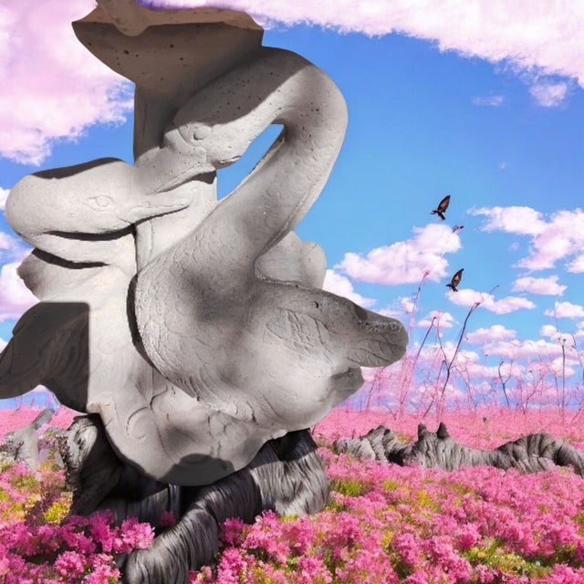 Vintage Regency Cast Concrete Swan Based Bird Bath For Sale - Image 18 of 18