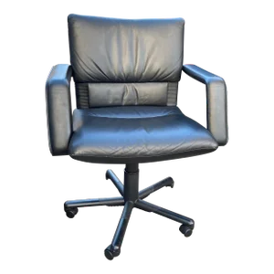 Vintage Vitra Leather Swivel Desk Chair Designed by Mario Bellini