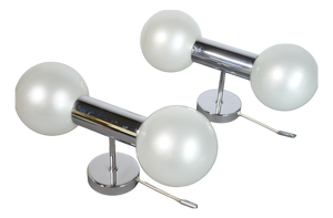 Space Age Chrome Wall Lights by Motoko Ishii for Staff, 1970s, Set of 2