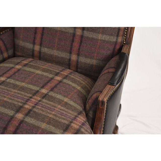 Ralph Lauren Wool and Leather on Vintage Accent Chairs Set For Sale - Image 10 of 15