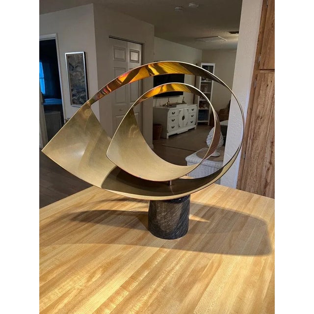 Mid-Century Modern Rare Large Curtis Jere Abstract Brass Sculpture For Sale - Image 3 of 12