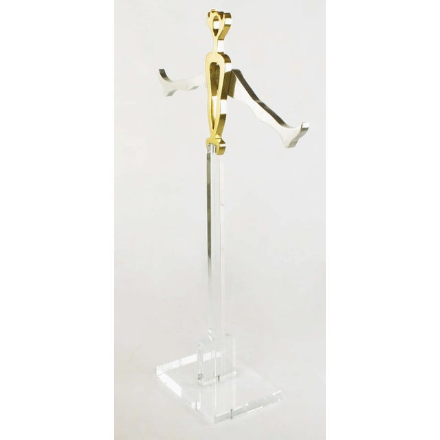 Eichengreem & Gensburg Brass & Aluminum Gymnast Sculpture on Lucite Stand For Sale - Image 4 of 8