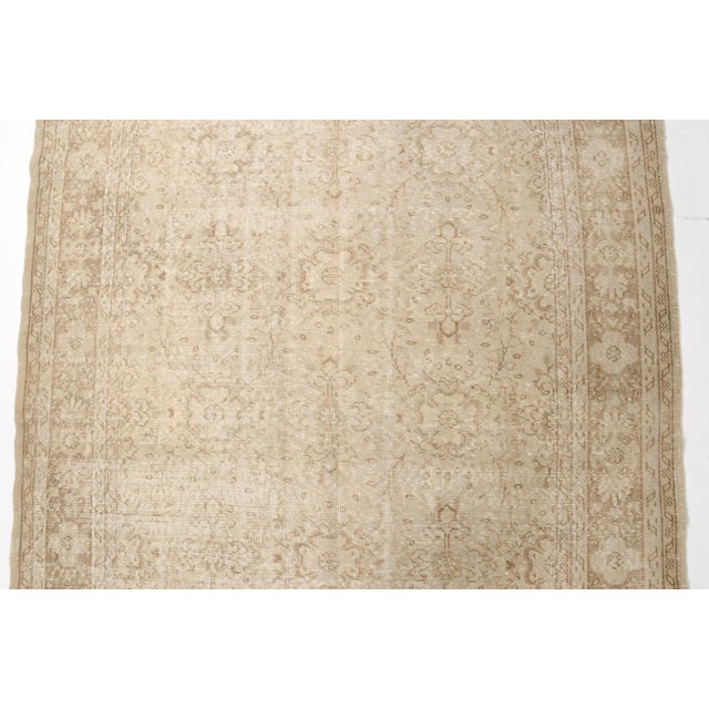 Textile Beige Vintage Anatolian Wool Carpet For Sale - Image 7 of 10