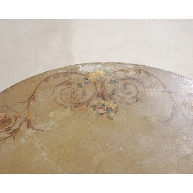Taupe 19th Century Venetian Painted Center Table With Scalloped Apron For Sale - Image 8 of 18