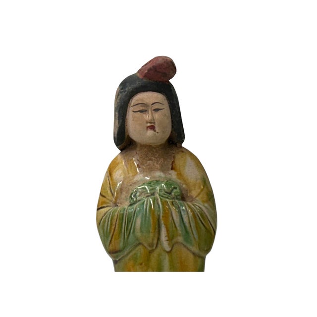 Small Chinese Oriental Ceramic Tong Style Lady Figure Display Art For Sale In San Francisco - Image 6 of 7