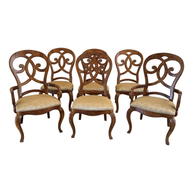 French Country Thomasville Rivage Dining Chairs, Set of 6 For Sale