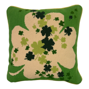 Vintage Shamrock Throw Pillow