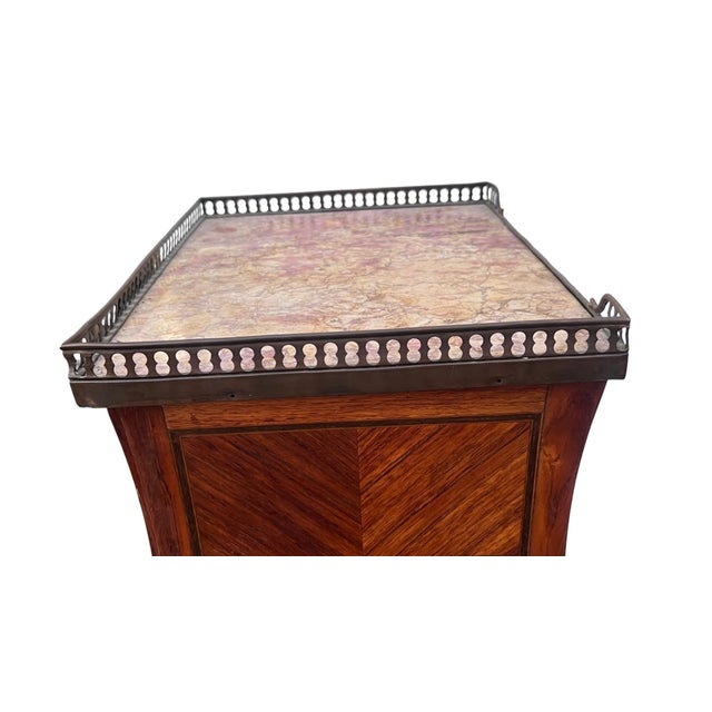 Late 19th Century Marble Top Gallery French Italy 3 Drawer Stands, Pair For Sale - Image 17 of 18