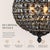 Aloadecor W12'' Modern Glam Smoke Crystal Globe Chandelier Contemporary Black Pendant Light For Sale - Image 4 of 9