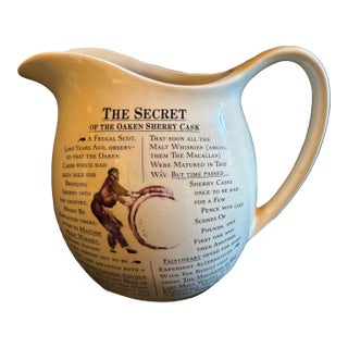 Vintage McCallum's Scots Whiskey Ceramic Water Jug/Pitcher For Sale