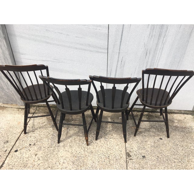Hitchcock New England Spindle Back Painted Chairs Set of Four For Sale - Image 9 of 16