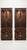 A wonderfully striking matching pair of vintage Asian-inspired display cabinets by Bernhardt, finished in a rich warm...