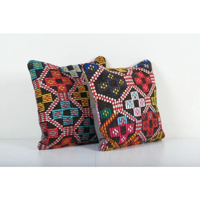 Handmade Turkish Rug Pillow Covers • Vintage Rug Decor Elevate your home decor with these exquisite 16" x 16" pillow...