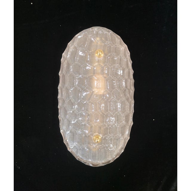 Gold Murano Art Glass Sand Blasted Wall Light For Sale - Image 8 of 9