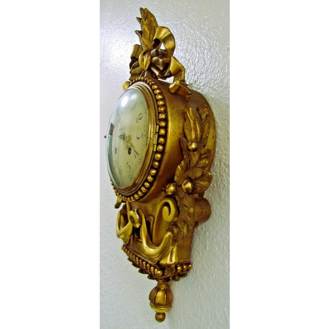 1960s Vintage Swedish Rococo Style Cartel Wall Clock by Westerstrand Töreboda For Sale - Image 12 of 17