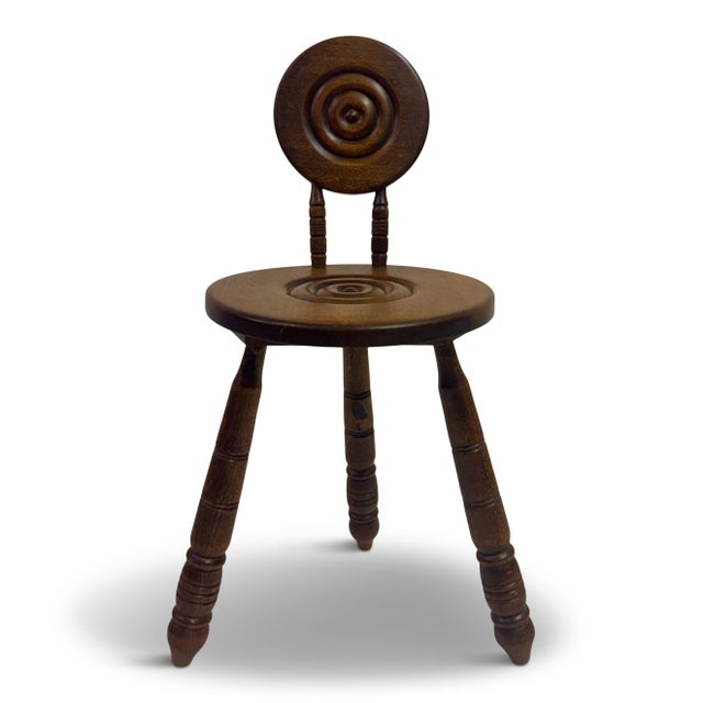 French Carved Oak Chair in the style of Charles Dudouyt, 1950s For Sale - Image 15 of 15