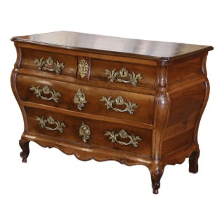 18th Century French Louis XV Walnut “Commode Tombeau” From Bordeaux For Sale