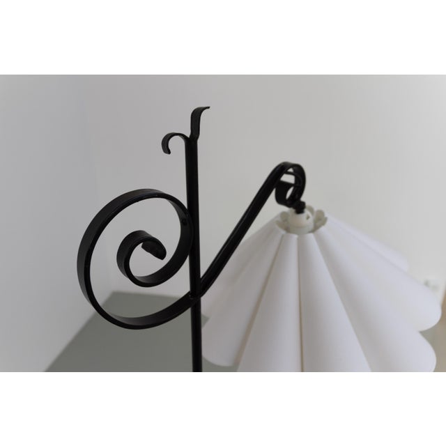 Metal Art Deco Danish Tripod Floor Lamp in Wrought Iron, 1940s For Sale - Image 7 of 18