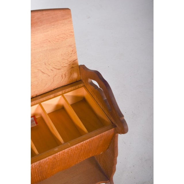 Mid-Century Oak Seamstress, 1950s, in Good conditions. Designed 1950 to 1959 This piece is designed in the style of the...