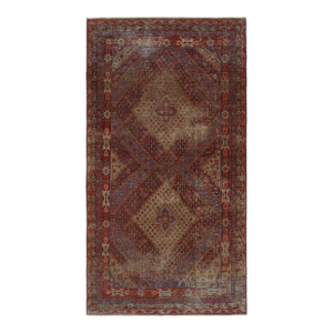1960s Vintage Samarkand Style Rug With Geometric Patterns
