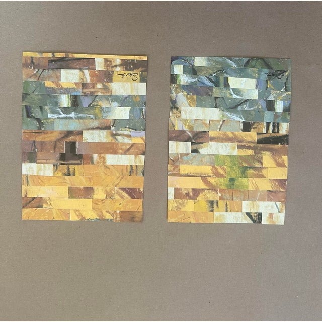 Transitional “Riverbed Reverie” Signed Original Mixed Media Diptych by Nancy Smith For Sale - Image 3 of 5