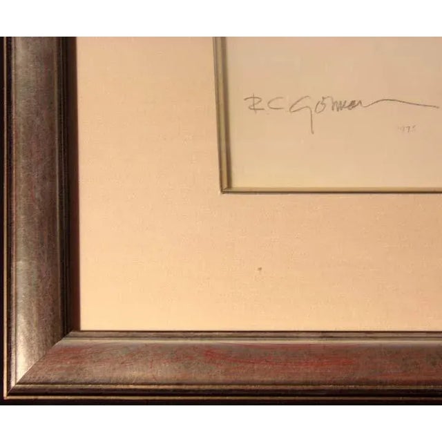 1970s Rc Gorman "Untitled" Male Nude Original Pastel&Ink Wash W/New Custom Frame For Sale - Image 5 of 5