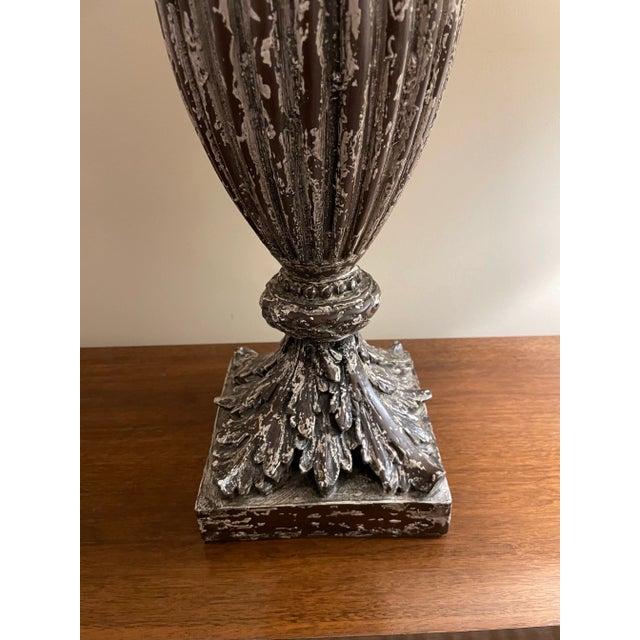 Coffee Neoclassical Architectural Lamp of Wood and Gesso by John-Richard For Sale - Image 8 of 10