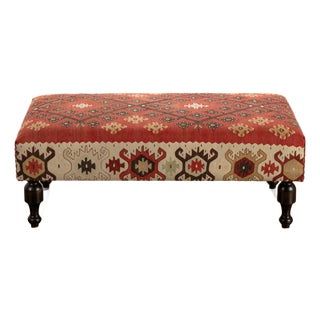 Mid-Century Nomadic Kilim Footstool For Sale