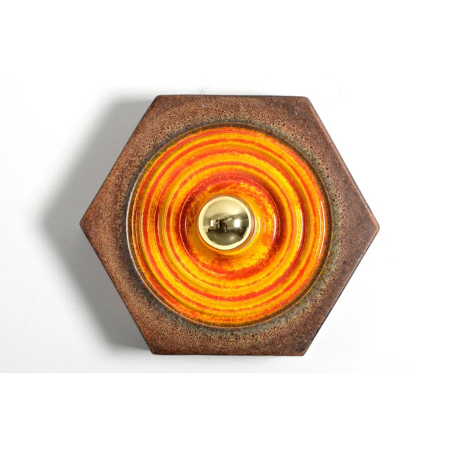 Fat Lava Ceramic Sconce from Pan, 1970s, in Flawless conditions. Designed 1970 to 1979 This piece has an attribution mark,...