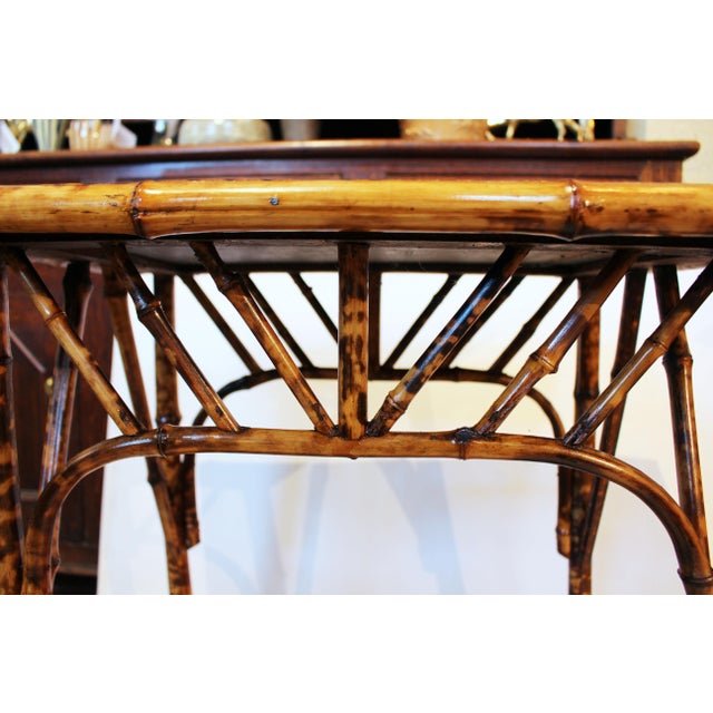 Wood Circa 1880 English 2-Tier Rectangular Bamboo Table For Sale - Image 7 of 8