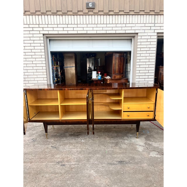 French Art Deco Modern Macassar Ebony Sideboard or Buffet 1940's For Sale - Image 4 of 12