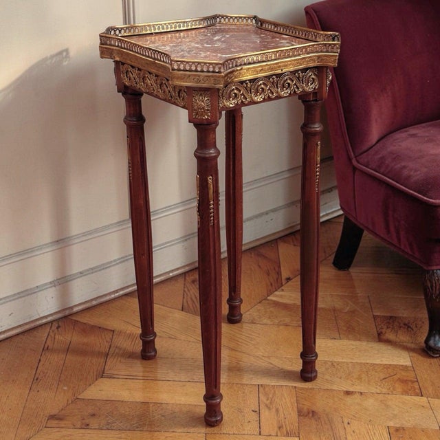 Antique French Side Table with Marble Top and Ormolu Mounts For Sale - Image 11 of 11