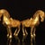 Pair of Vintage Chinese Gilt Bronze Horse Figures – Tang Style Saddled Horses For Sale - Image 4 of 9