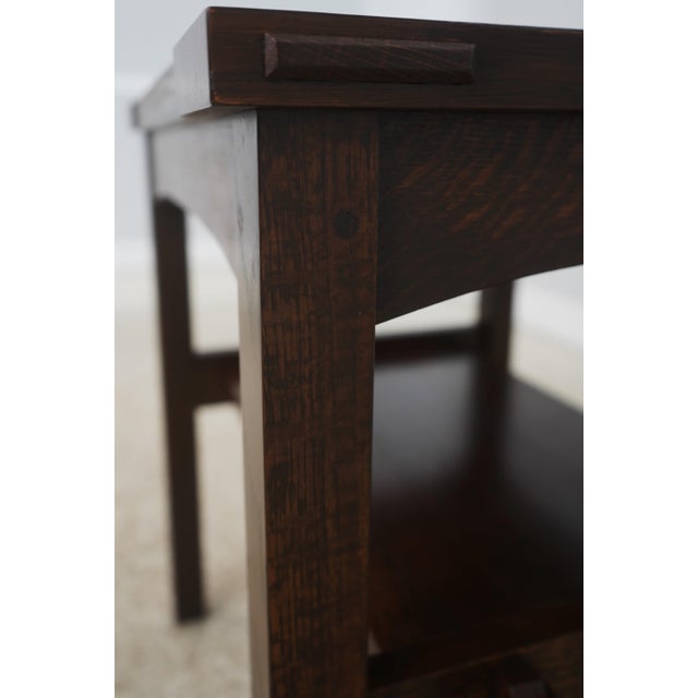 Stickley Mission Oak Tile Top Lamp Table For Sale - Image 11 of 14
