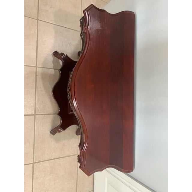 Late 20th Century Victorian Style Mahogany Harp Lyre Console Table For Sale - Image 4 of 8