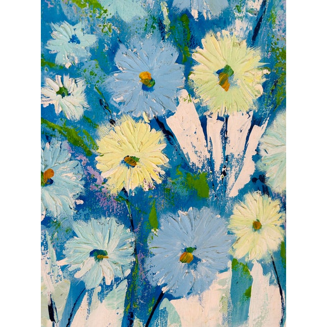 Iconic 1970s Floral on Canvas, Double Signed “Reynolds” Aka Less Reynolds, Kitsch Painter For Sale In New York - Image 6 of 8