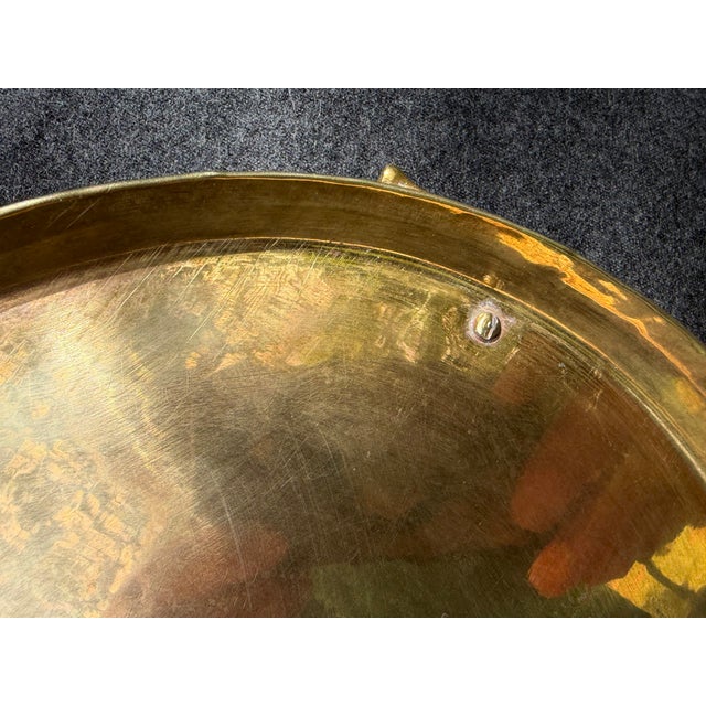 Vintage Faux Bamboo Brass Oval Tray For Sale - Image 16 of 17