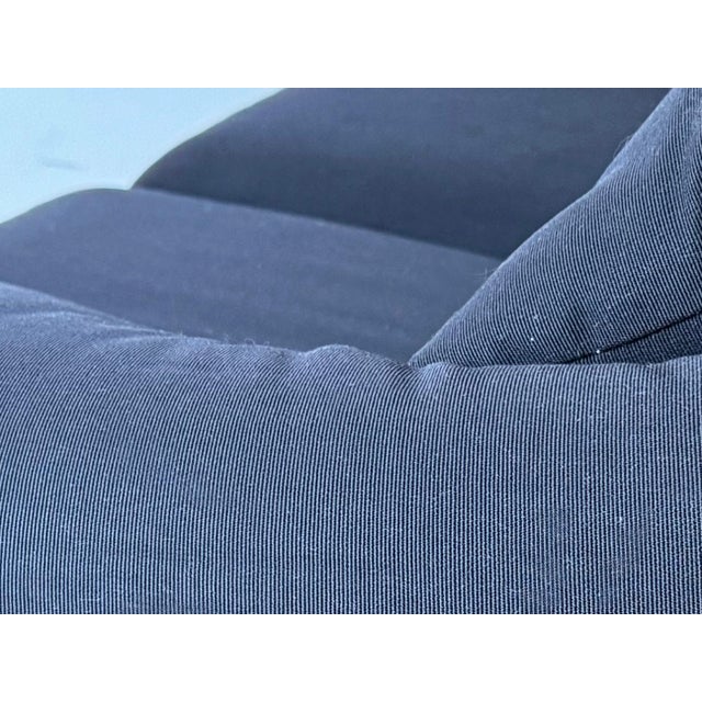 Vico Magistretti Navy / Black 2-Seater Loveseat Maralunga Sofa Cassina Italy 80s For Sale - Image 9 of 15