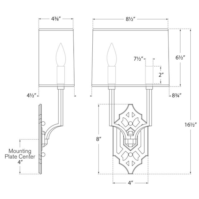Modern Thomas O'Brien for Visual Comfort Signature Silhouette Fretwork Sconce in Polished Nickel with Linen Shade For Sale - Image 3 of 4